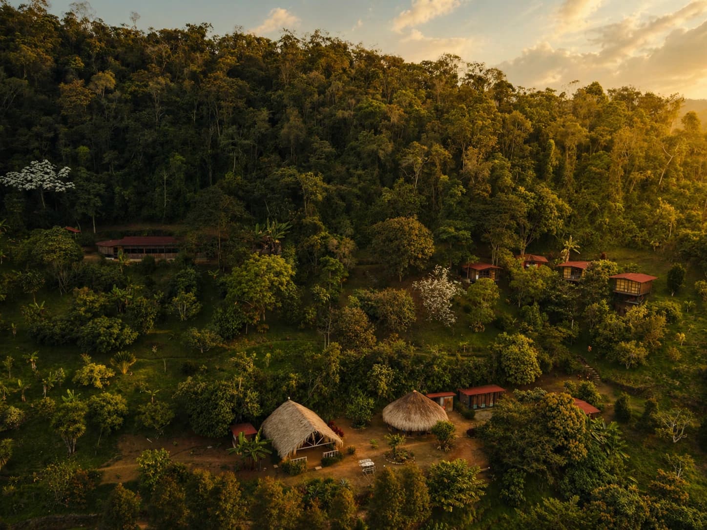 Aerial view of Yaogara nature reserve in the Antioquia mountains